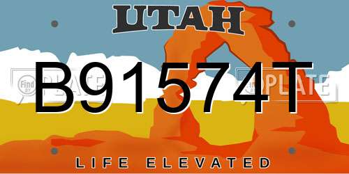 B91574T Utah License Plate
