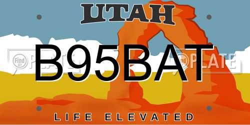 B95BAT Utah License Plate