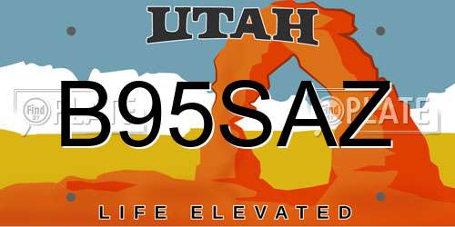 B95SAZ Utah License Plate