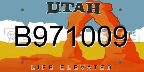 B971009 Utah License Plate