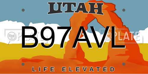 B97AVL Utah License Plate