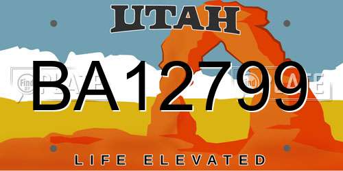 BA12799 Utah License Plate