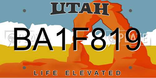 BA1F819 Utah License Plate