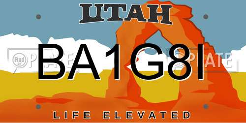 BA1G8I Utah License Plate