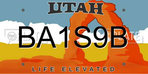 BA1S9B Utah License Plate