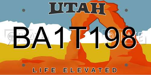 BA1T198 Utah License Plate