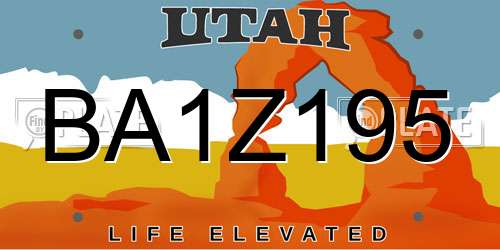 BA1Z195 Utah License Plate
