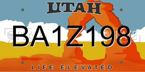 BA1Z198 Utah License Plate