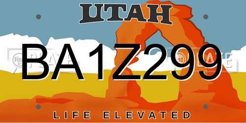 BA1Z299 Utah License Plate