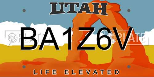 BA1Z6V Utah License Plate