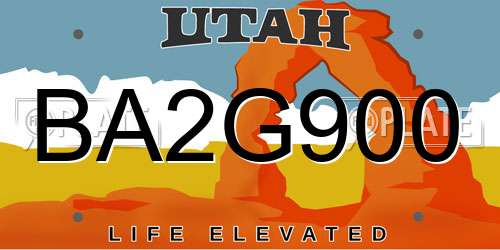 BA2G900 Utah License Plate