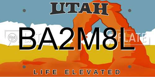 BA2M8L Utah License Plate