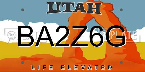 BA2Z6G Utah License Plate