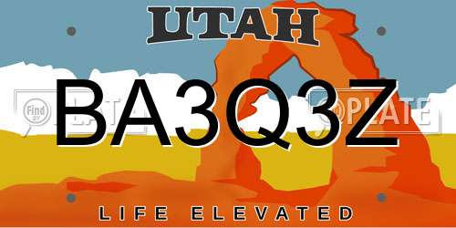 BA3Q3Z Utah License Plate