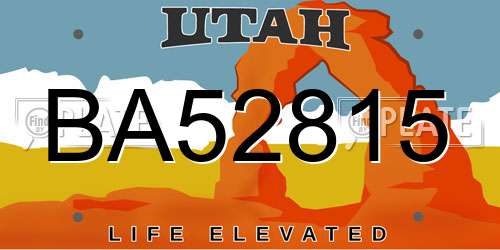 BA52815 Utah License Plate