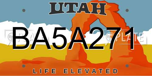 BA5A271 Utah License Plate