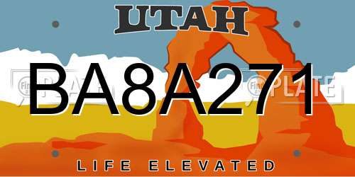 BA8A271 Utah License Plate