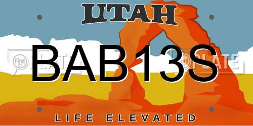 BAB13S Utah License Plate
