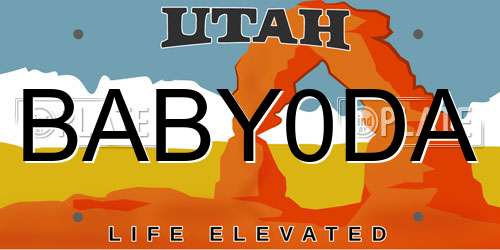 BABY0DA Utah License Plate