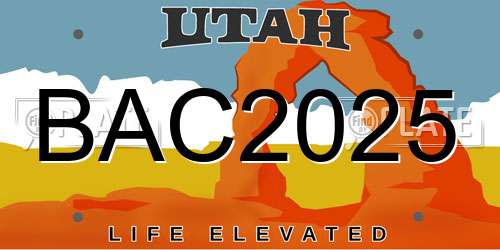 BAC2025 Utah License Plate