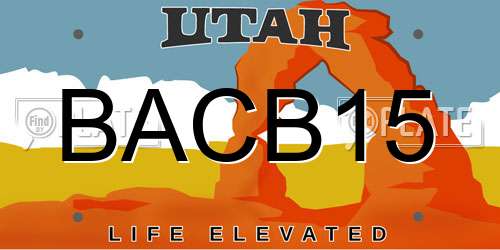 BACB15 Utah License Plate