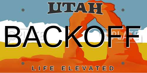 BACKOFF Utah License Plate