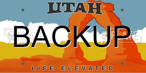 BACKUP Utah License Plate