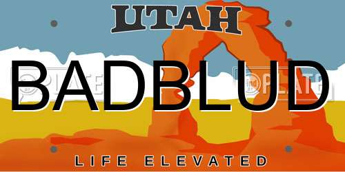 BADBLUD Utah License Plate