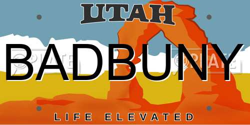 BADBUNY Utah License Plate