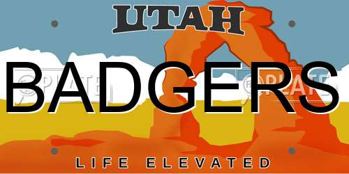 BADGERS Utah License Plate