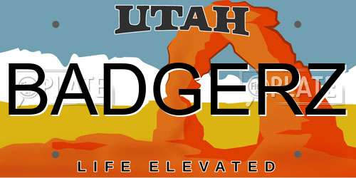 BADGERZ Utah License Plate