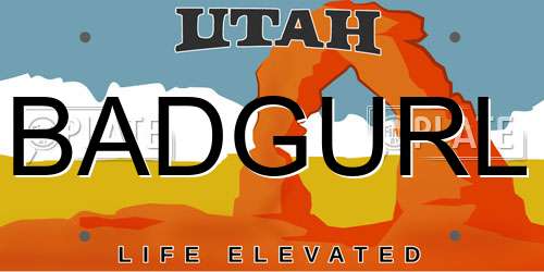 BADGURL Utah License Plate