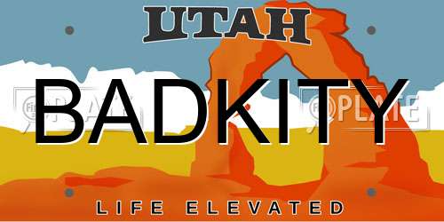 BADKITY Utah License Plate
