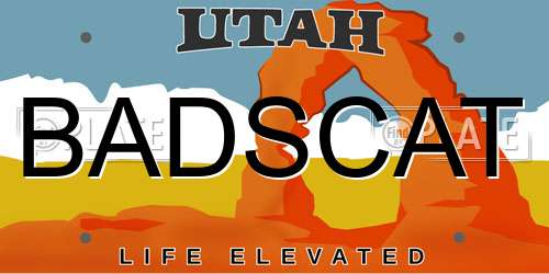 BADSCAT Utah License Plate