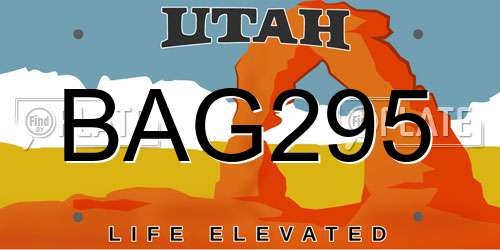 BAG295 Utah License Plate