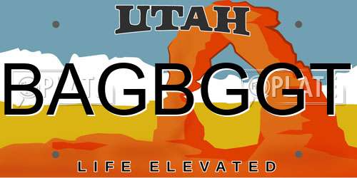 BAGBGGT Utah License Plate
