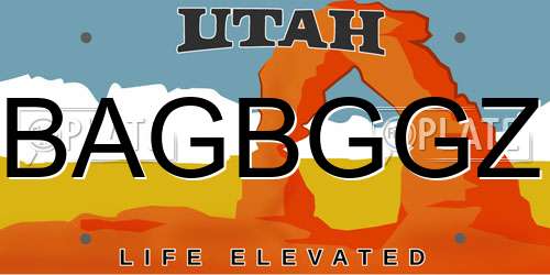BAGBGGZ Utah License Plate