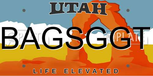 BAGSGGT Utah License Plate