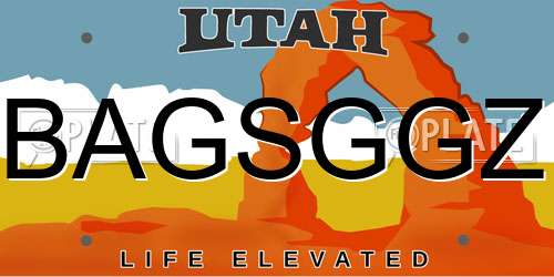 BAGSGGZ Utah License Plate