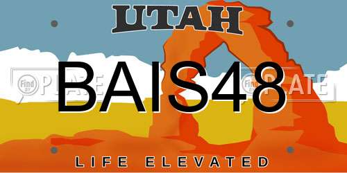BAIS48 Utah License Plate
