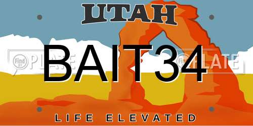 BAIT34 Utah License Plate