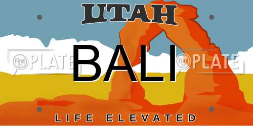 BALI Utah License Plate