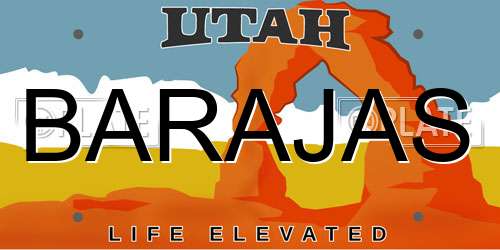 BARAJAS Utah License Plate