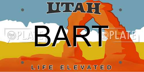 BART Utah License Plate