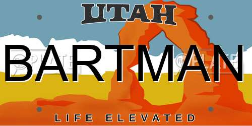 BARTMAN Utah License Plate