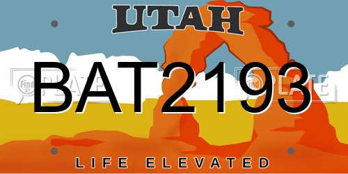 BAT2193 Utah License Plate