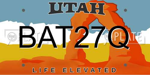 BAT27Q Utah License Plate