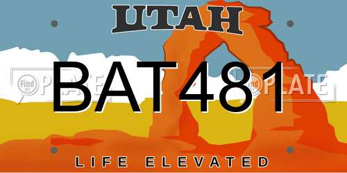 BAT481 Utah License Plate