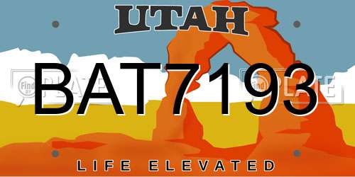 BAT7193 Utah License Plate