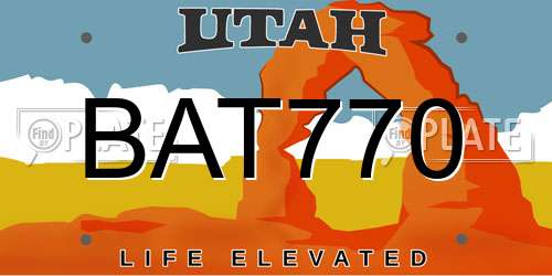 BAT770 Utah License Plate